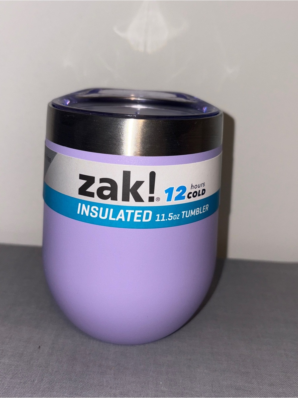 NWT zak! Lavender 11.5 oz Insulated Wine Tumbler